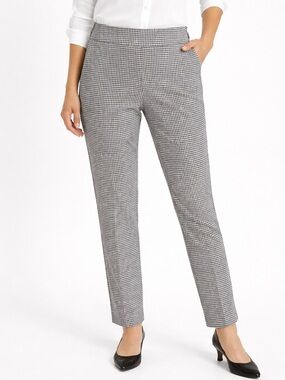 Tribal Black White Micro Check Slim Ankle Pants Size 14 Stretch Career